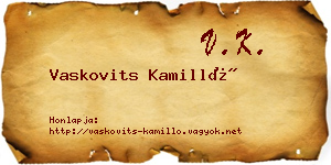 Vaskovits Kamilló névjegykártya
